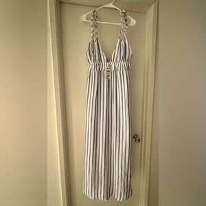 Striped Blue and White Maxi Dress